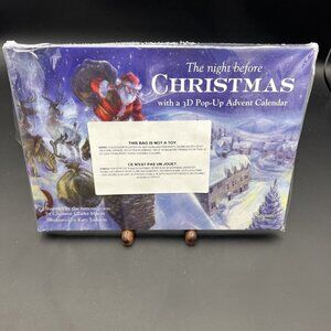 The Night Before Christmas Pop Up Advent Calendar Book Katy Jackson Caspari Rare